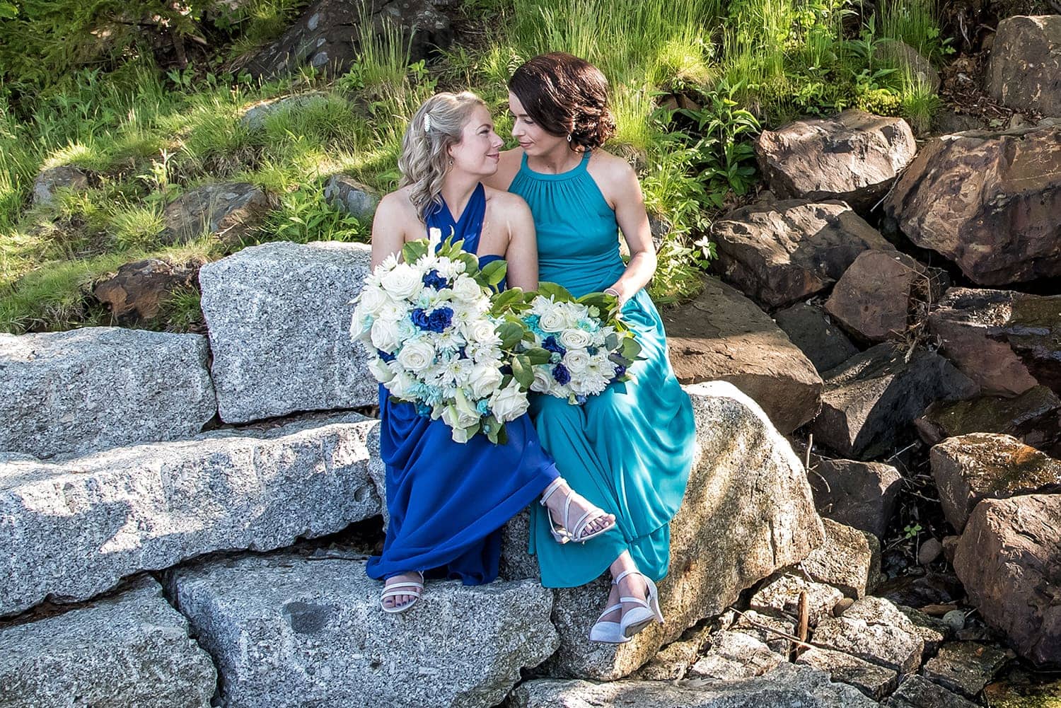 LGBT lesbian, gay wedding photos at Sir Sandford Fleming Park by the Dingle Tower in Halifax.