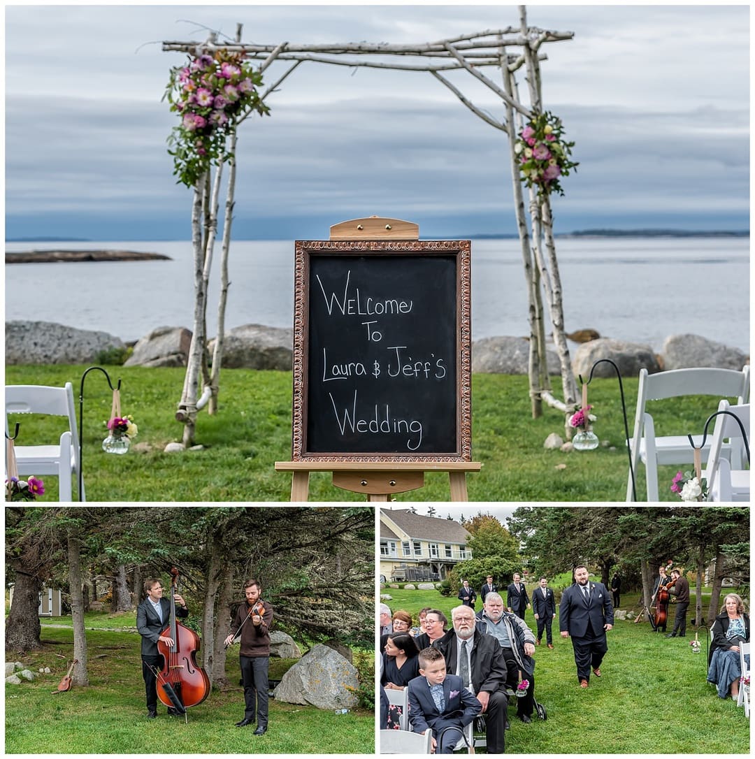 A wedding ceremony set up at the Oceanstone Resort in NS.