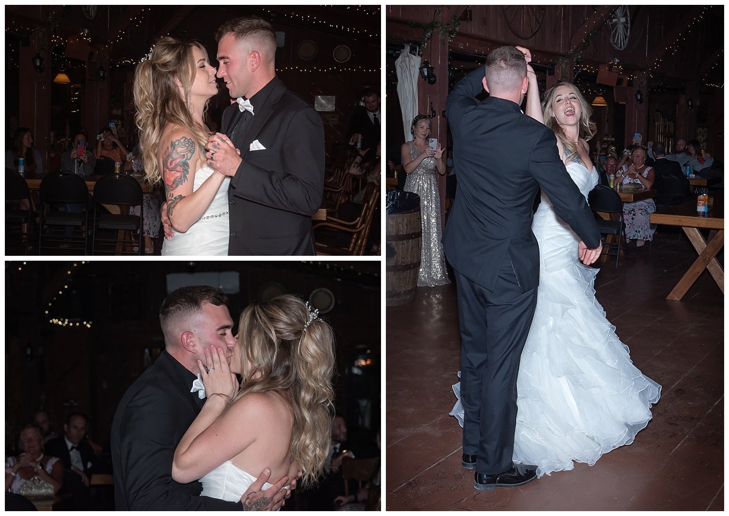 The bride and groom have their first dance during their wedding reception at Hatfield Farm in Halifax.