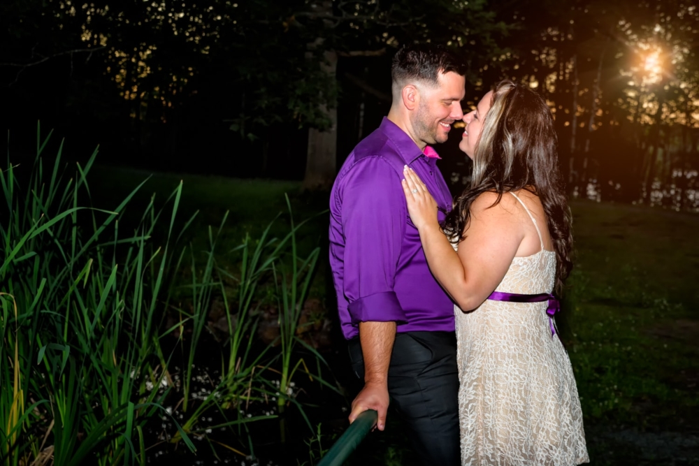 A newly engaged couple gaze into each others eyes during their engagement photos at Sir Sandford Fleming Park in Halifax, NS.
