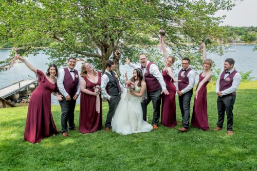 The wedding party photos on the grounds at Saraguay House in Halifax NS.